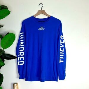100 thieves, blue long sleeve shirt size‎ medium